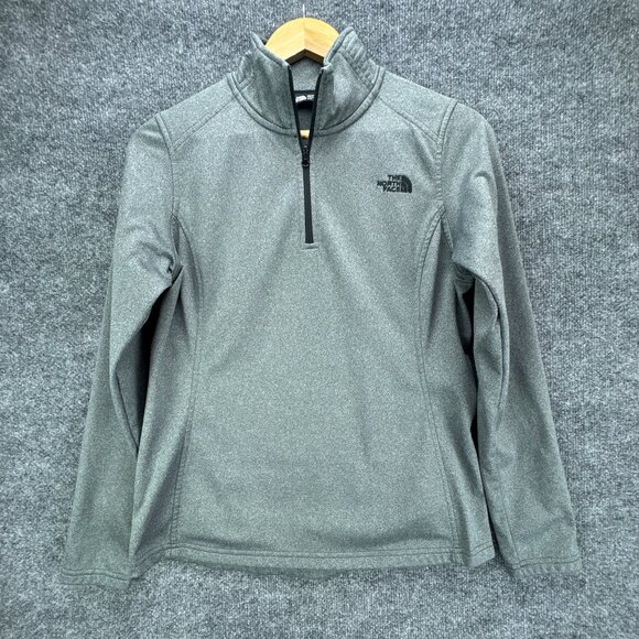 The North Face Tech Glacier Jacket Womens Medium‎ 1/4 Zip Fleece Gray Active Fit - Picture 1 of 15